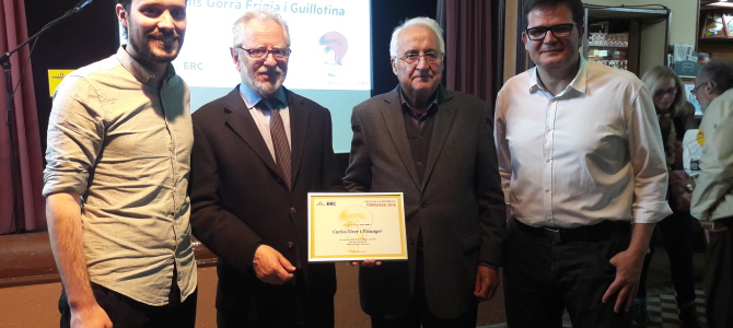 ERC Terrassa premia Carles Viver i Pi-Sunyer amb el Gorra Frígia als valors republicans
