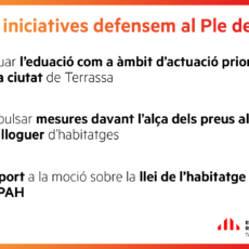 Educació i Habitatge, prioritats del Ple de juliol Educació i Habitatge, prioritats del Ple de juliol
